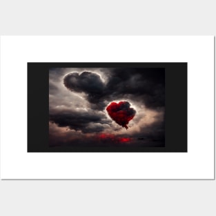 Broken Heart in the Clouds /  Broken Hearts Unwind Designs Posters and Art